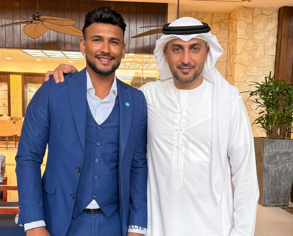 H.E. Walid Hareb Al Falahi, Chief Executive Officer of Dubai Consultancy & UAE Trade Center, along with Lord Jason Temasfieldt (left).