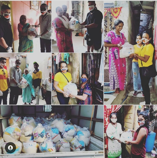 Distribution of food and essential supplies to families